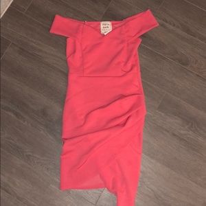 NWT Coral off the shoulder Bodycon Dress